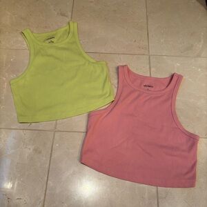 Wild Fable Ribbed Tank Tops SET OF 2 - Pink and Light Green